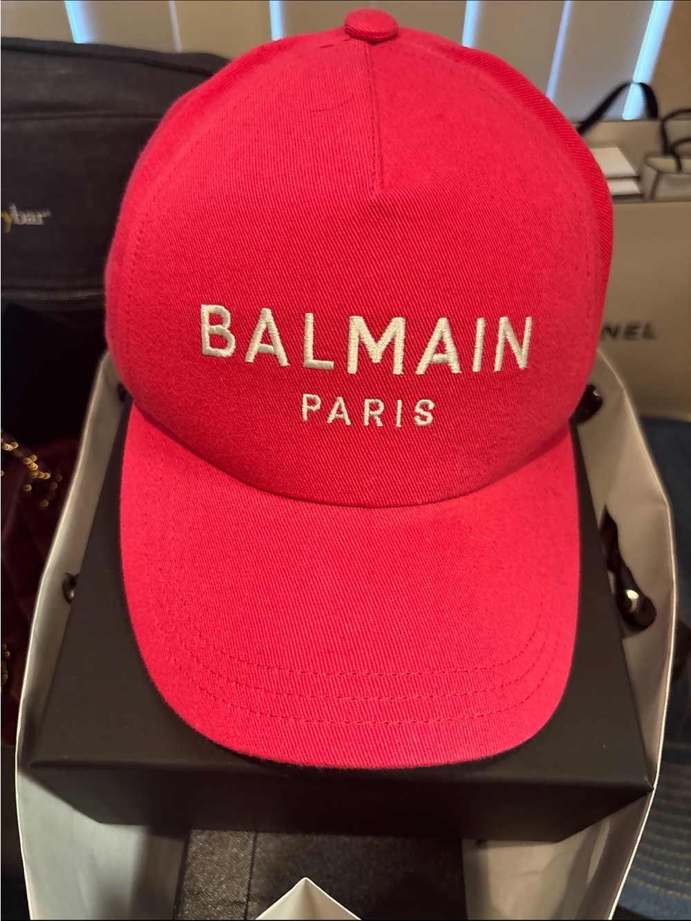 Balmain Paris Hot Pink Logo Baseball Cap